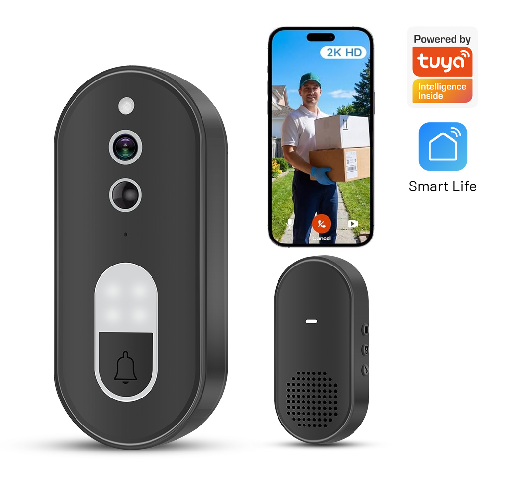 Smart Home Cctv - Tuya 1080P HD ワイヤレス WiFi ビデオドアベルスマートホームセキュリティカメラ双方向オーディオナイトビジョンモーション検出