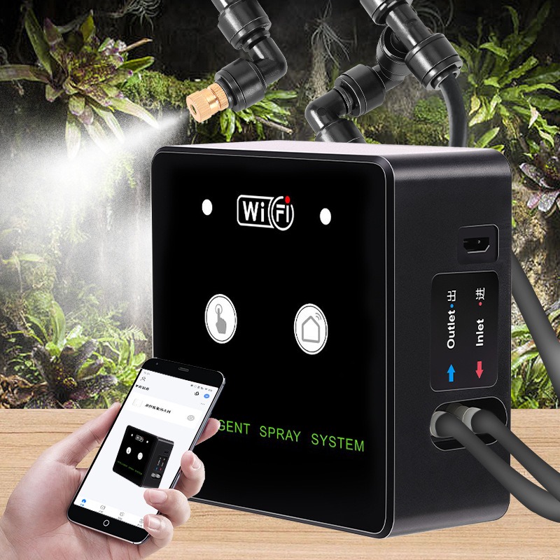 Smart Humidifier - 熱帯雨林噴霧器 WiFi 制御自動ミスト熱帯雨林タイミングスプレーシステムキット灌漑タイマー爬虫類噴霧器加湿器