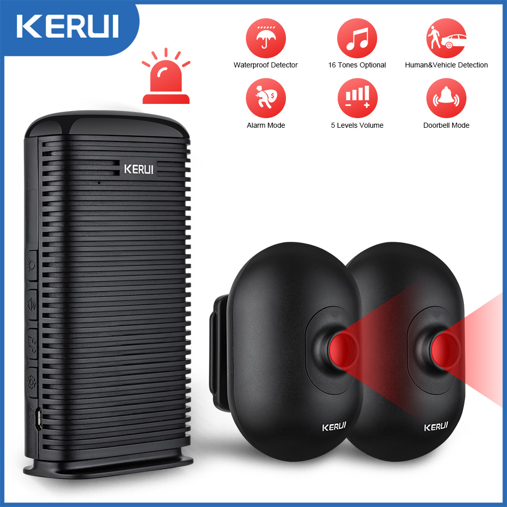 Smart Home Improvement - ワイヤレスガレージアラーム,防犯,防水,屋外,pirモーションセンサー,セキュリティ保護,私道,ようこそ,KERUI-DW9