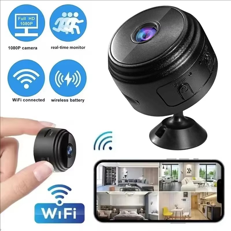 Smart Home Cctv - A9ミニカメラ 1080P WiFiスマートモニター 監視カメラ センサーカムコーダー ウェブビデオ