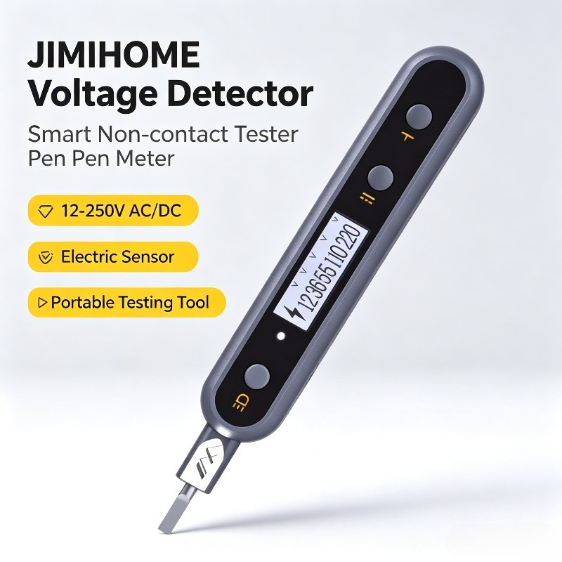 Smart Home Gadgets - JIMIHOME 電圧検出器スマート非接触テスターペンメーター 12-250V AC/DC 電気センサー多機能テストツール