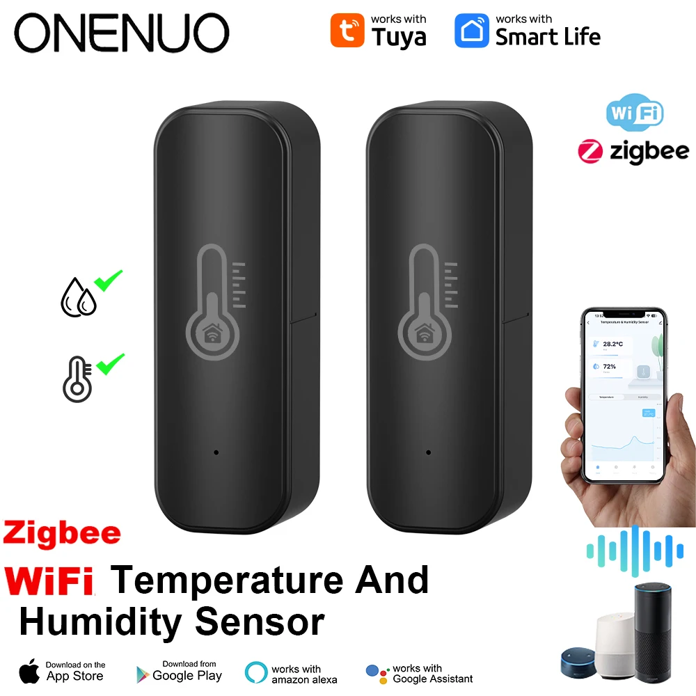 Smart Home Improvement - Tuya Zigbee/WiFi スマート温度湿度センサー室内湿度計アプリリモコンは Alexa Google ホームスマートホームで動作します