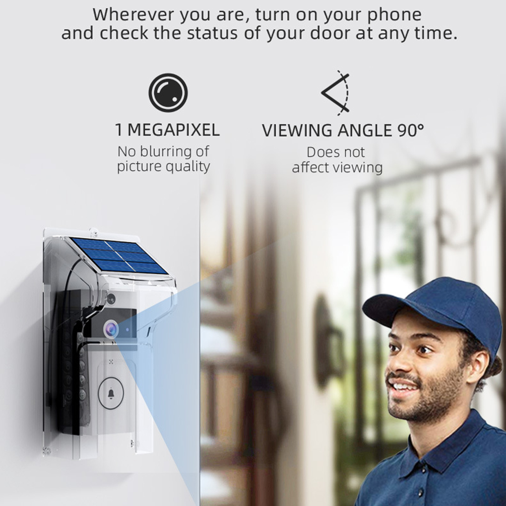 Smart Home Cctv - Wifivisual ドアベル ベルカメラ ワイヤレス ソーラー充電 防水