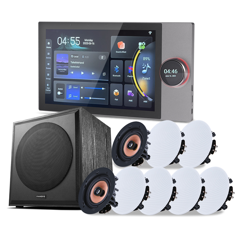 Smart Home Touchscreen Control Panel - スマートホーム背景音楽システム 2ゾーン 8*30W 10インチ インテリジェント集中制御タッチスクリーンパネル 壁掛けアンプ