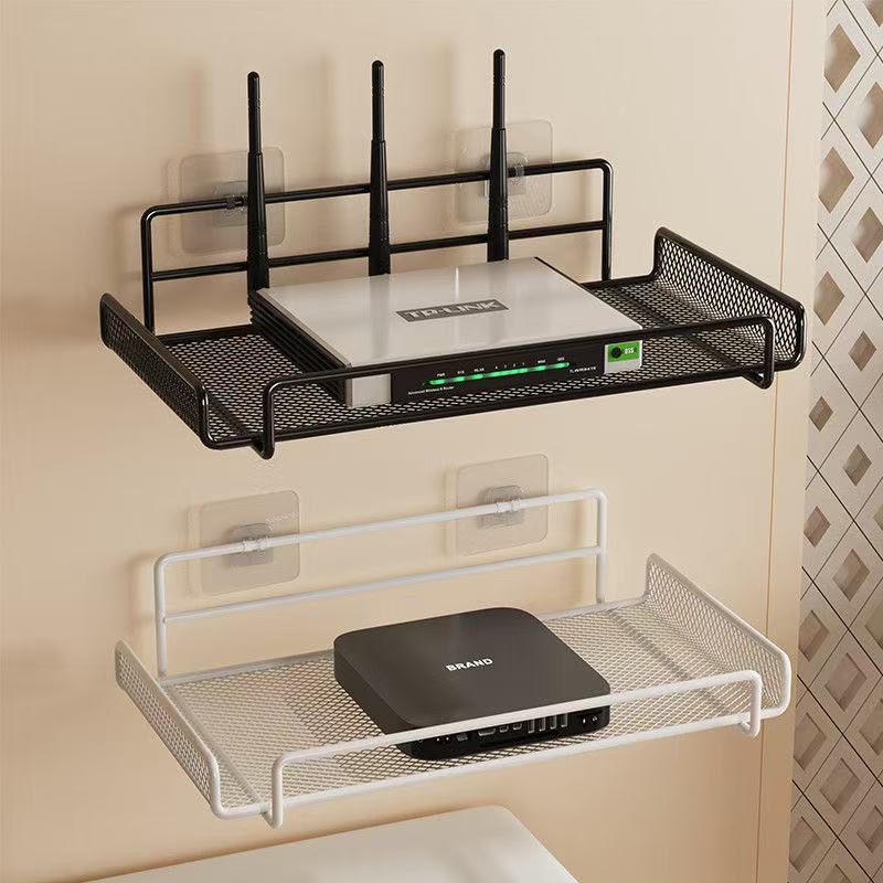 Smart Home Key - ステンレス製壁掛けルーターシェルフ、穴あけ不要、省スペースオーガナイザー、テレビトップボックス、鍵、リビングルームの小物用