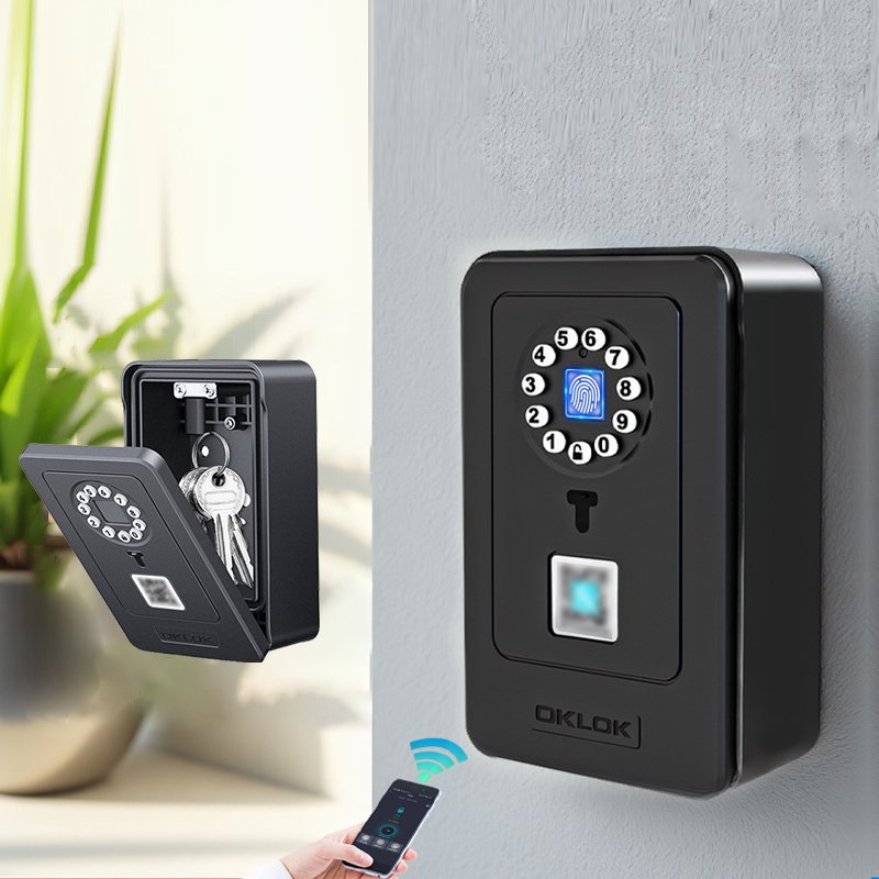 Smart Home Key - インテリジェント南京錠ハングデザインパスワード保管デポジットケース家庭用指紋セーフデジタルドアロックボックスセキュリティスマートキー