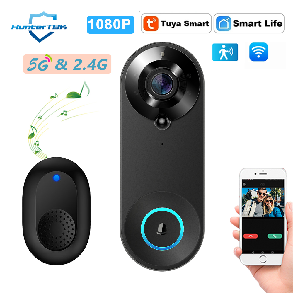 Smart Home Cctv - 5G 2.4G WiFi ビデオドアベル 1080P ワイヤレスカメラドアベル