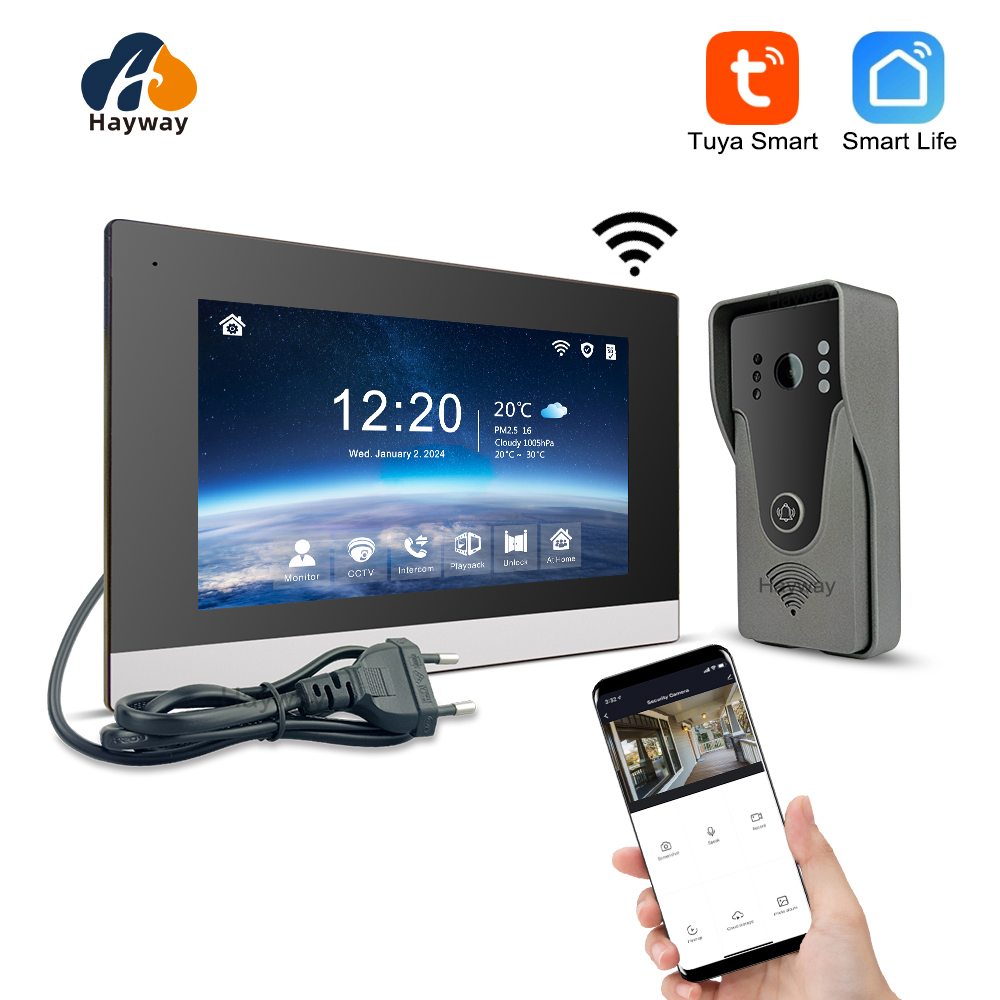 Smart Home Ezviz - 1080P ホームインターホンシステム、7 インチ IPS FHD スクリーンとメタルシェルドアベル、モバイル検出、画像ストレージ、TUYA