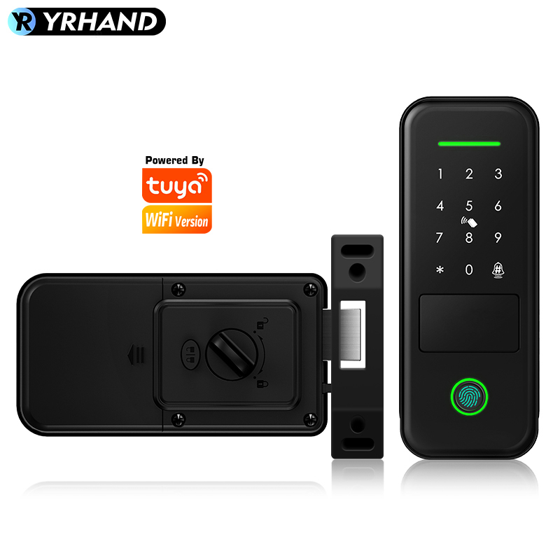 Smart Home Ezviz - Tuyaスマートロック 防水WiFi指紋認証リムロック スマートカードデジタル電子ドアロック 家庭用