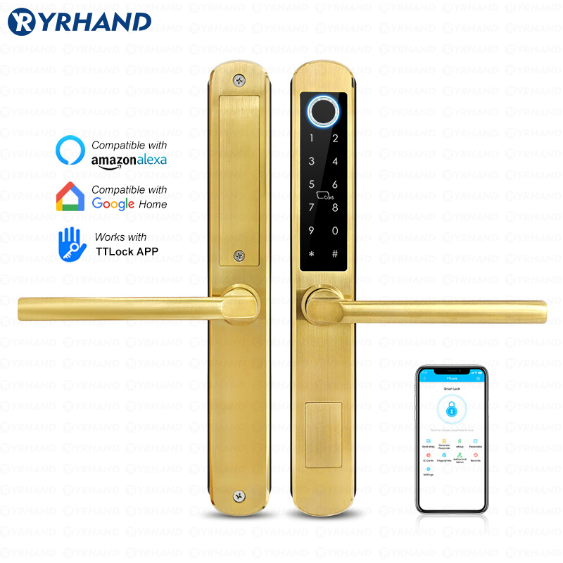 Smart Home Ezviz - スマートデジタルロック,ステンレス鋼,スライディングガラス,グーグルホーム,指紋,rfid