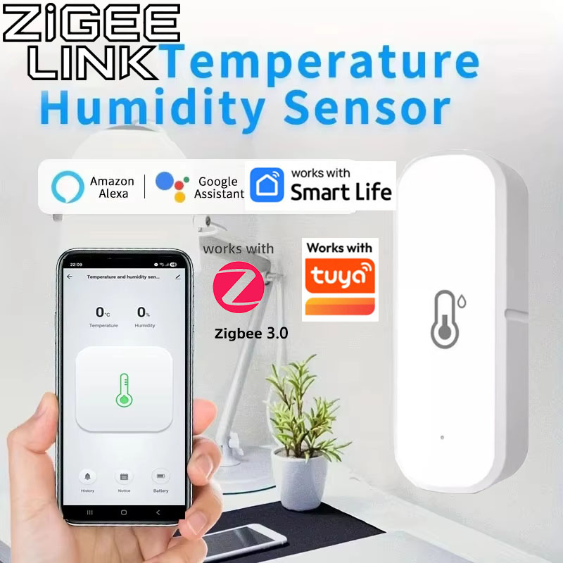 Smart Home Improvement - Tuya Zigbee 3.0対応 温度・湿度センサー スマートホームデバイス Google