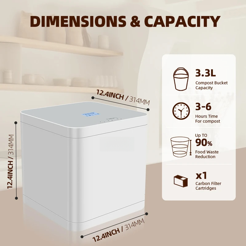 Smart Home Market - スマートホーム電気堆肥化装置 キッチン生ごみ急速堆肥化 デジタルディスプレイ搭載 グローバル市場向け