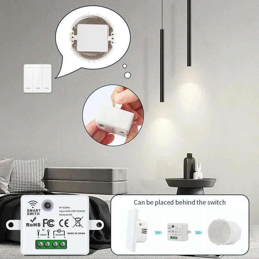 RF 433MHz ワイヤレスリモートコントロールスイッチス - Smart Home Sistem のレビューと価格