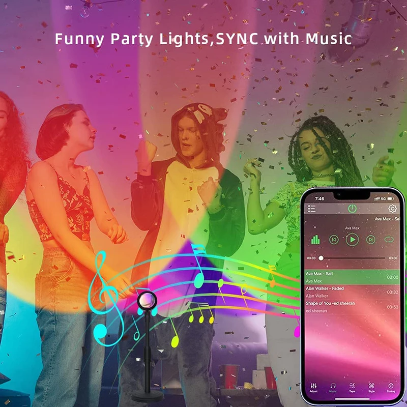 スマートLEDサンセットランプ,カラフルな変更ランプ,Blu - Smart Home Sistem のレビューと価格