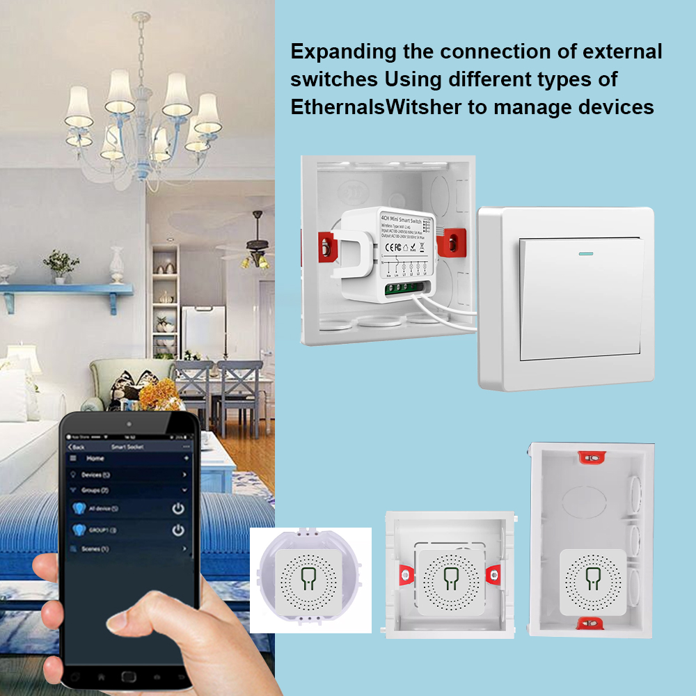 Tuya WiFiスマートスイッチ 1/2/3/4連 4ウェ - Smart Home Sistem のレビューと価格