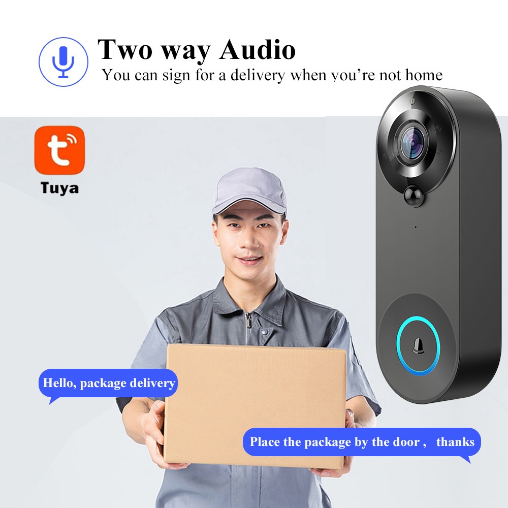 Tuya 1080P ワイヤレス WIFI ドアベルビデオイ - Smart Home Cctv のレビューと価格