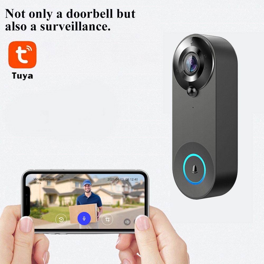 Tuya 1080P ワイヤレス WIFI ドアベルビデオイ - Smart Home Cctv のレビューと価格