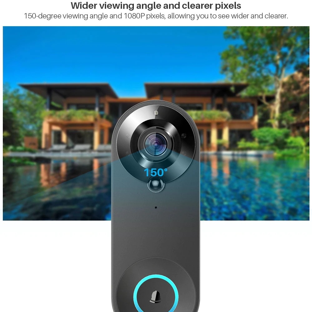 Tuya 1080P ワイヤレス WIFI ドアベルビデオイ - Smart Home Cctv のレビューと価格