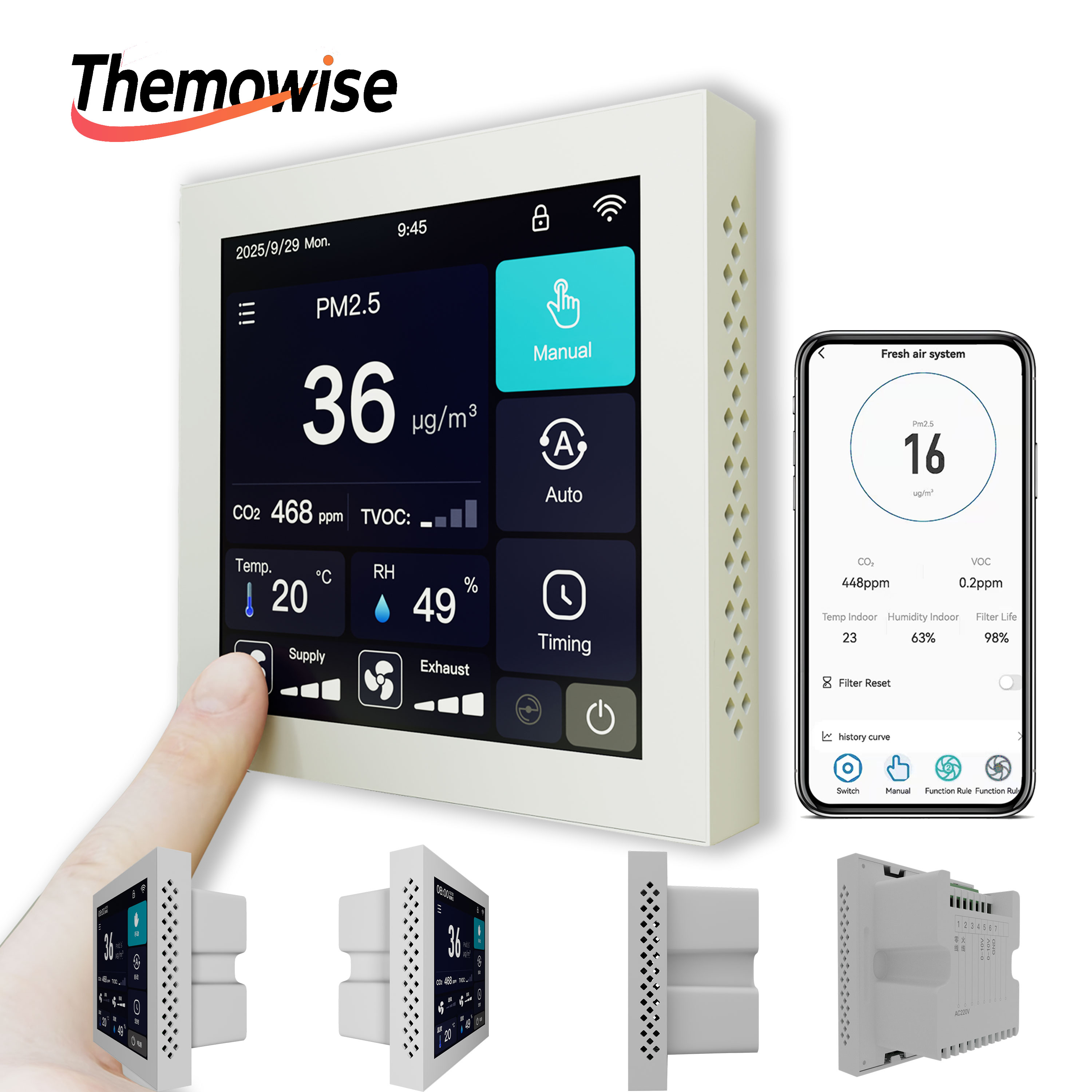 WIFI対応 家庭用スマート空気質管理装置 AC/EC換気シ - Smart Home Ventilation System のレビューと価格