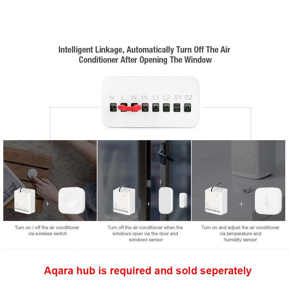 オリジナル Aqara スマート双方向制御モジュールリレース - Smart Home Xiaomi App のレビューと価格