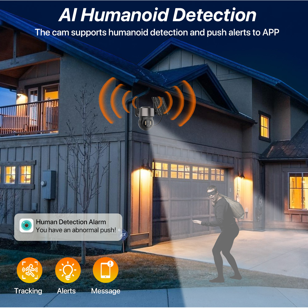 4MP 4G SIM ソーラーバッテリー駆動の屋外ワイヤレス - Smart Home Cctv のレビューと価格