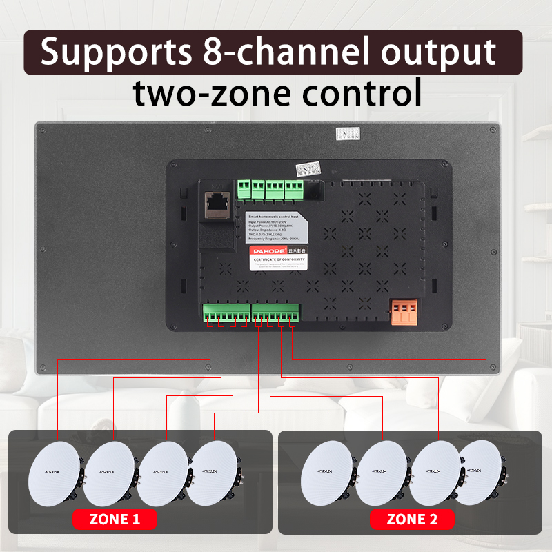スマートホーム背景音楽システム 2ゾーン 8*30W 10イ - Smart Home Touchscreen Control Panel のレビューと価格