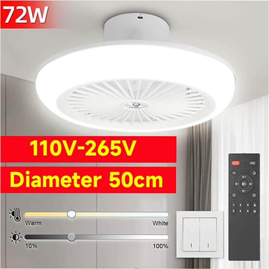 72W シーリングファンシーリングライト 85-265V シ - Smart Home Ventilation System のレビューと価格