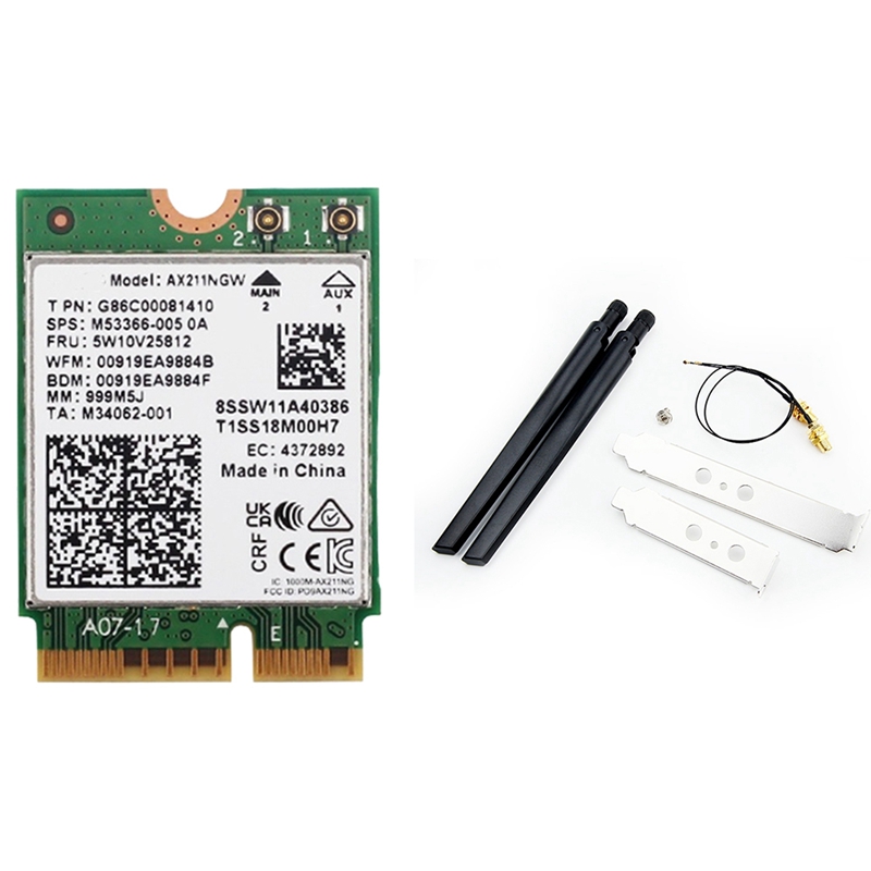 AX211NGW+デュアルアンテナ WiFi 6E M.2  - Smart Home Key のレビューと価格
