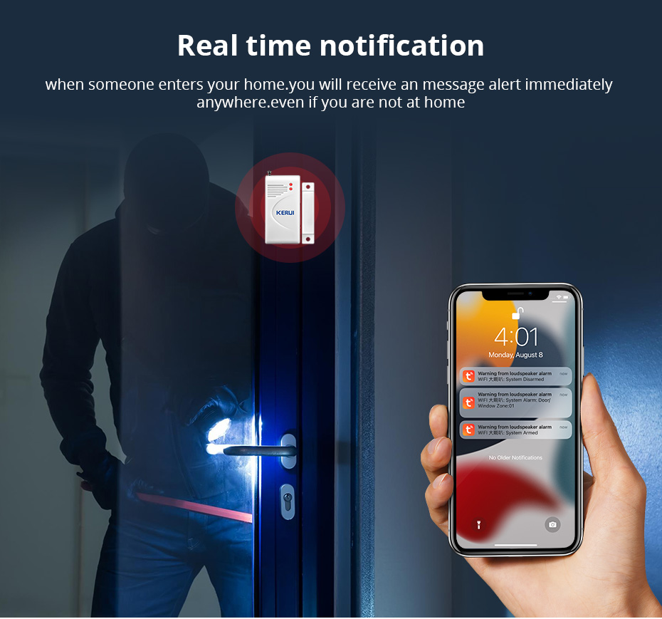 Kerui-家庭用セキュリティ警報システム,Wi-Fi,スピ - Smart Home Improvement のレビューと価格