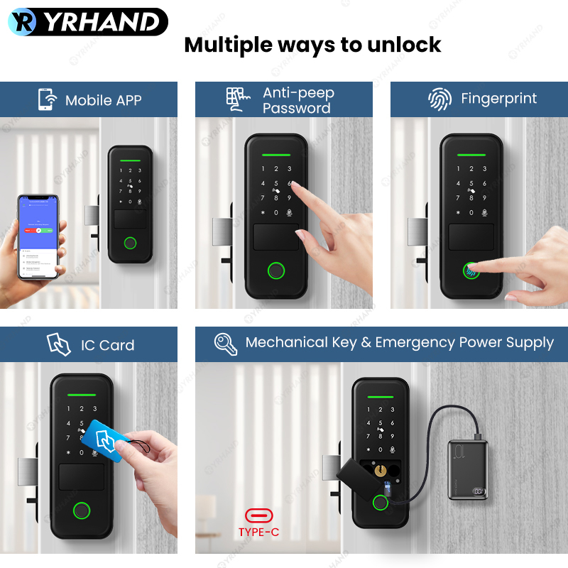 Tuyaスマートロック 防水WiFi指紋認証リムロック スマ - Smart Home Ezviz のレビューと価格