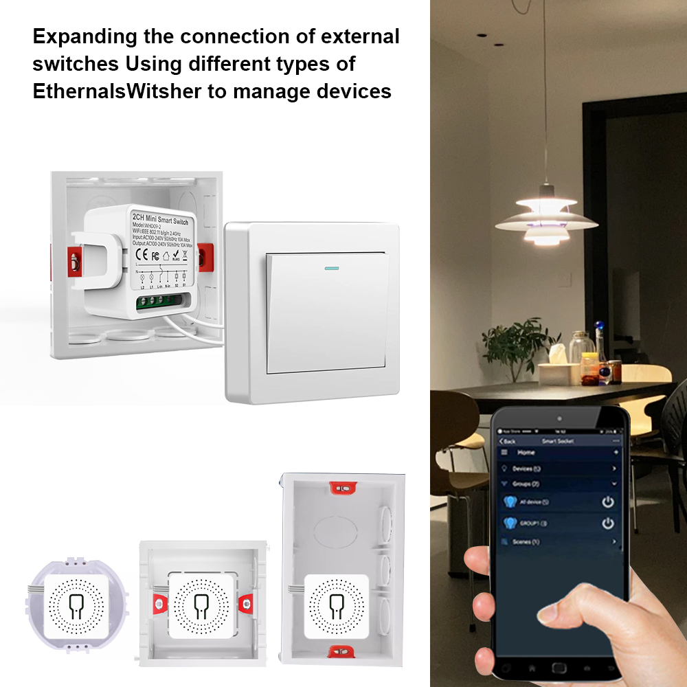 2ウェイTuyaスマートスイッチ2連スマートライトブレーカー - Smart Home Sistem のレビューと価格