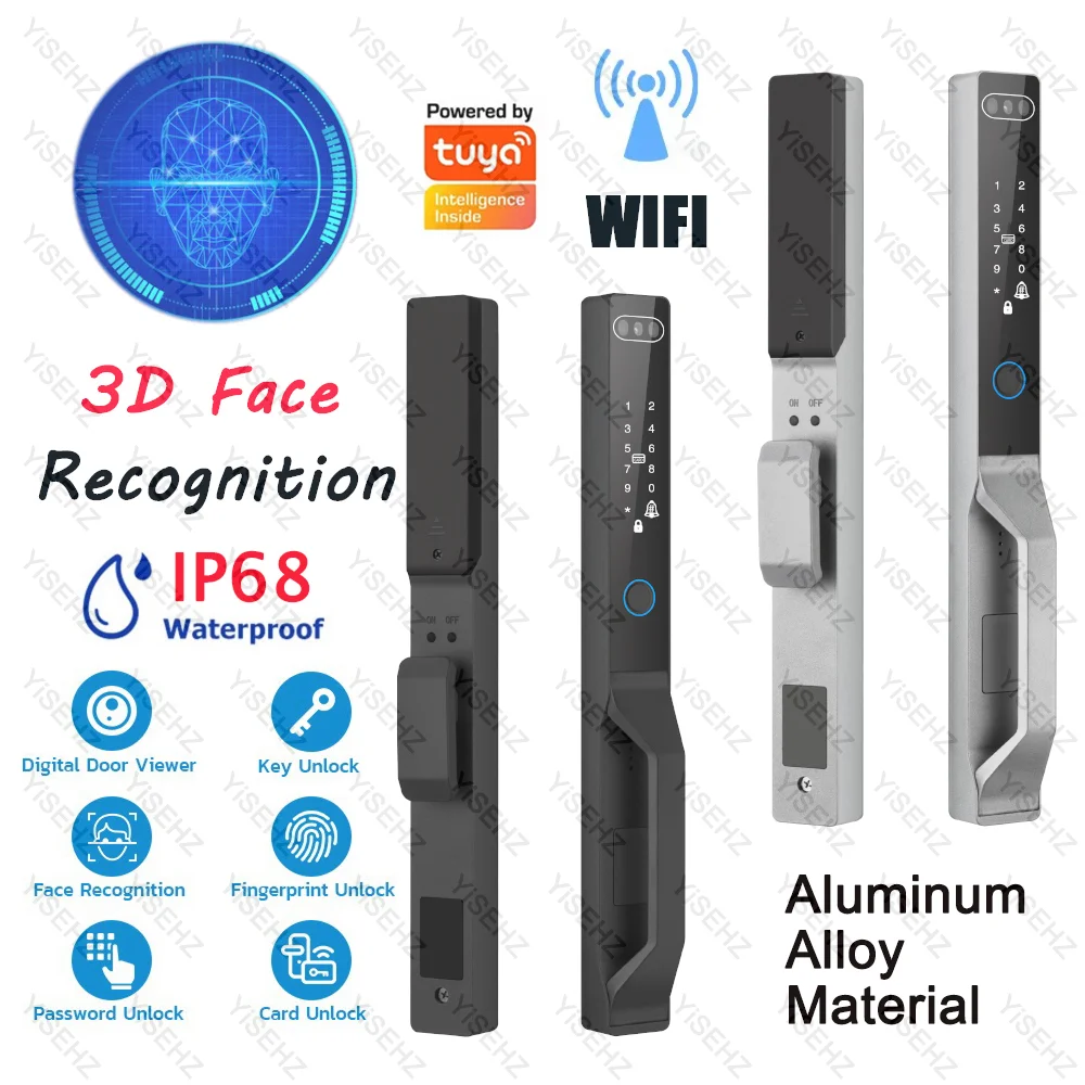 Tuya-防水アルミニウム引き戸ロック,3Dフェイスロック, - Smart Home Ezviz のレビューと価格