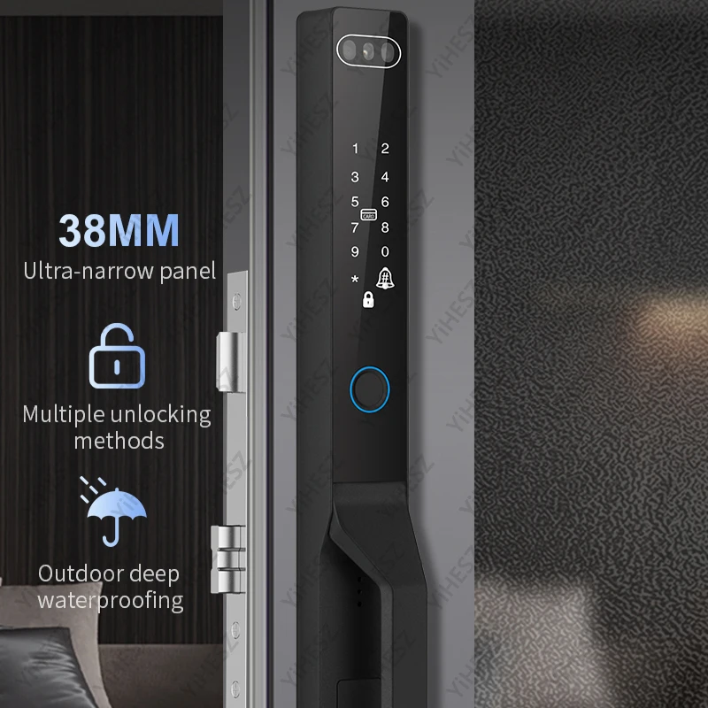 Tuya-防水アルミニウム引き戸ロック,3Dフェイスロック, - Smart Home Ezviz のレビューと価格